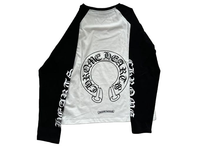 manica Chrome Hearts bianca e nera Nero