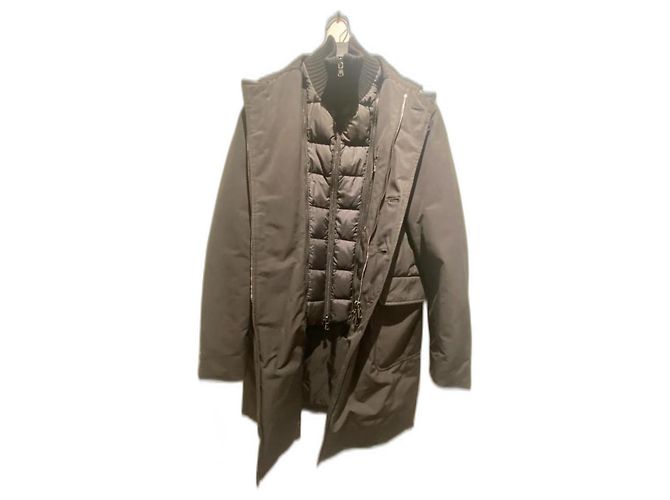Moncler Trench coat, down jacket inside Navy blue