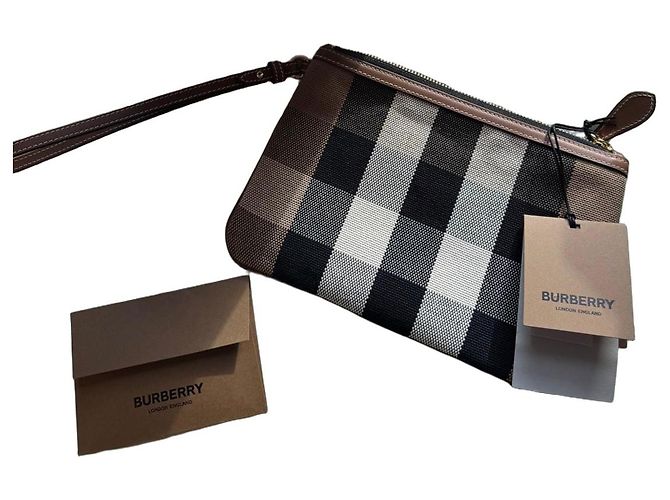 Burberry Check Canvas Wristlet