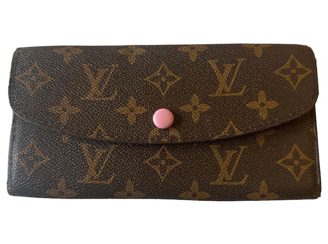 Louis Vuitton Monogram Rose Geldbörse Braun Pink 