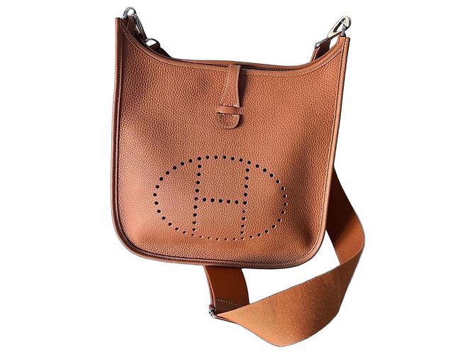 Hermès Borsa a spalla in pelle marrone Silver hardware