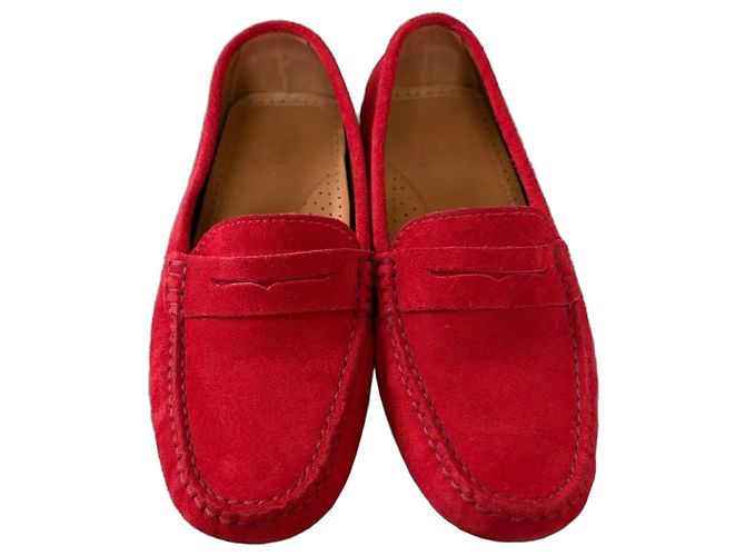 Autre Marque Mocassini in suede rosso Saint Tropez