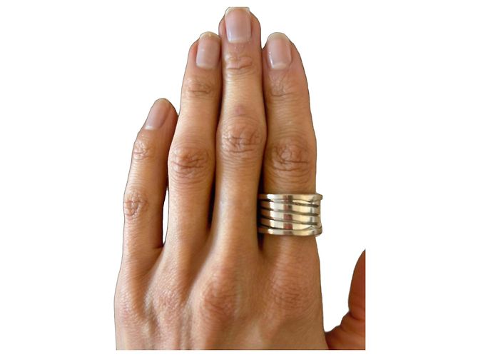 Bulgari B.Zero1 Ring 4 Bänder Weißgold Größe 56 Silber