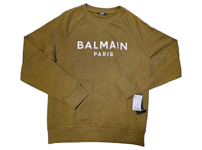 Pull imprimé Balmain Vert olive