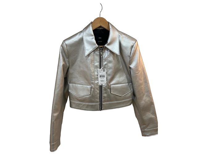 Mango Giacca corta argento MNG