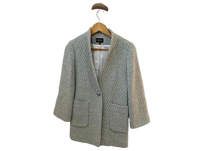 Blazer Caroll verde e beige