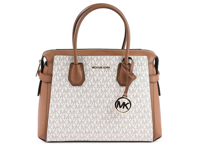 Michael Kors Bolsa Mercer com Logo Signature Bege