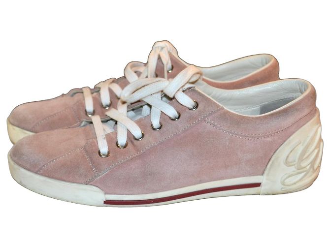 Baskets Gucci en daim rose Multicolore