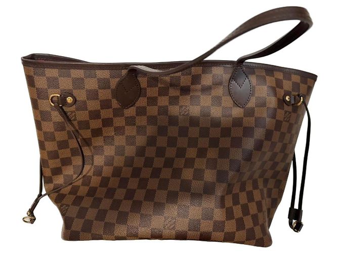 Louis Vuitton Neverfull MM Handtasche Leder Hellbraun