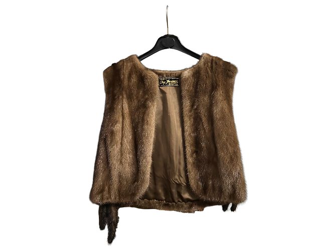 Autre Marque Chaleco/abrigo de visón sin mangas Castaño