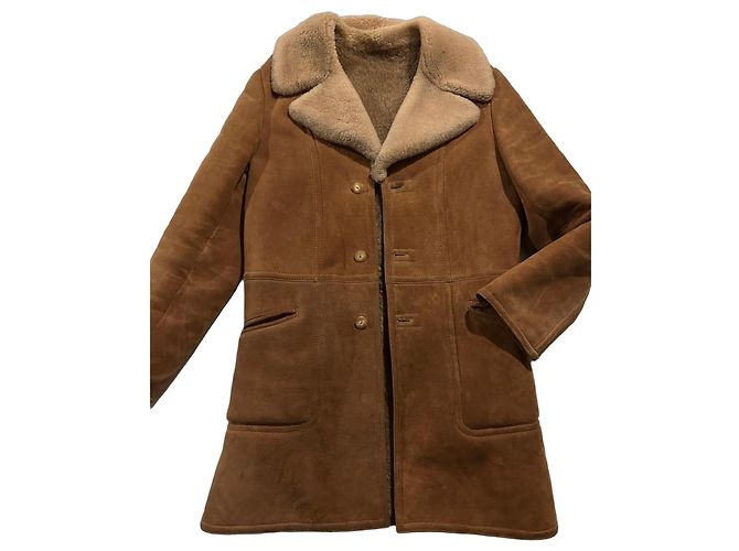Autre Marque Brown shearling wool coat