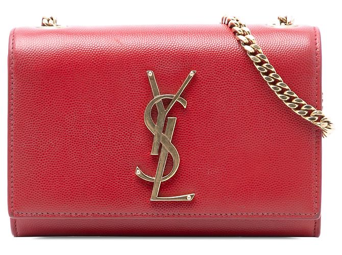 Borsa a tracolla Kate Monogram in pelle rossa Saint Laurent Rosso