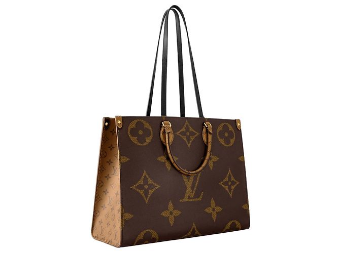 Louis Vuitton Onthego GM Bag / Giant Reverse Monogram Patterns Light brown Dark brown
