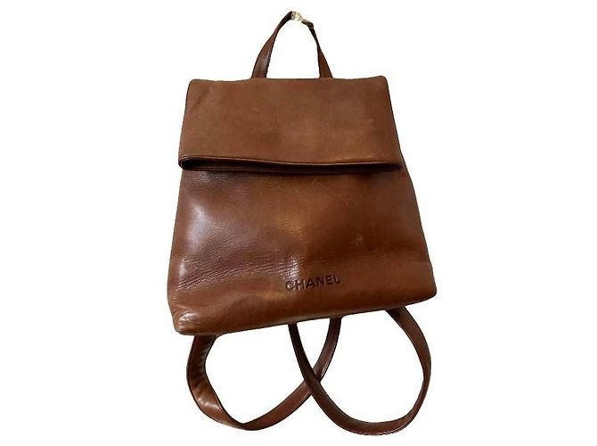 Brauner Leder-Rucksack von Chanel