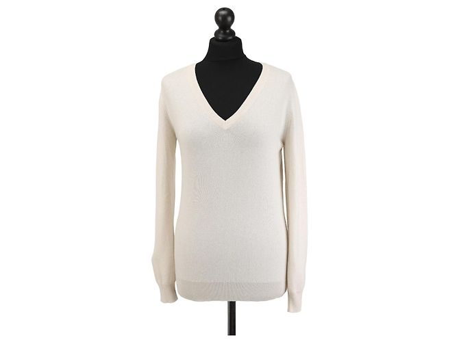Brunello Cucinelli Kaschmirpullover mit V-Ausschnitt beige