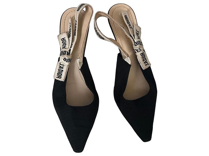 Christian Dior High Heels Schwarz Stoff