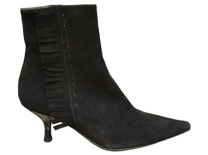 Autre Marque Botines Mine De Rien de ante negro con flecos