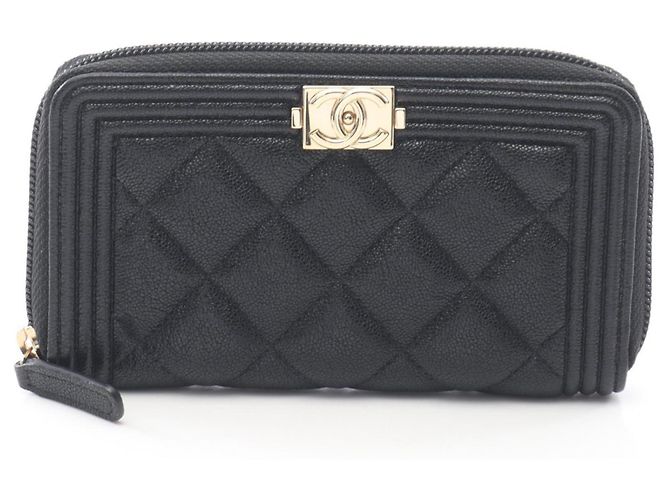Chanel Boy Chanel Zip Wallet Black