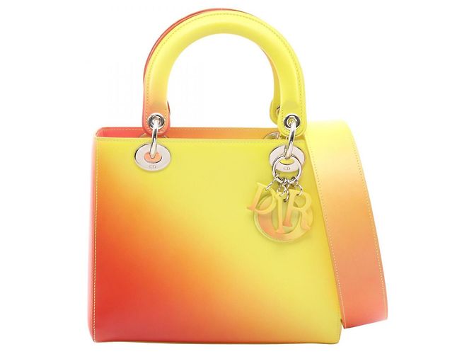 Borsa a mano Christian Dior Bordò Giallo
