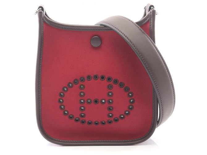 Bolsa de Ombro Hermès Neo Evelyn TPM Marrom Azul Bordeaux