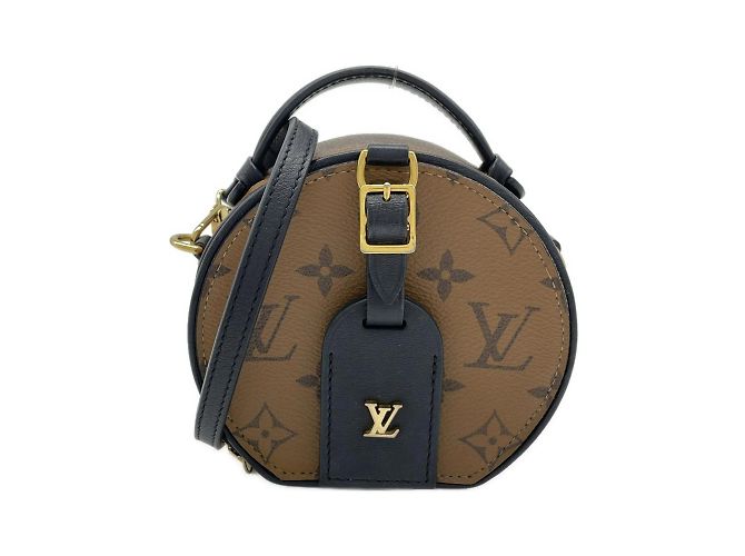 Borsa a Spalla Mini Boite Chapeau Monogram Reverse Louis Vuitton Marrone