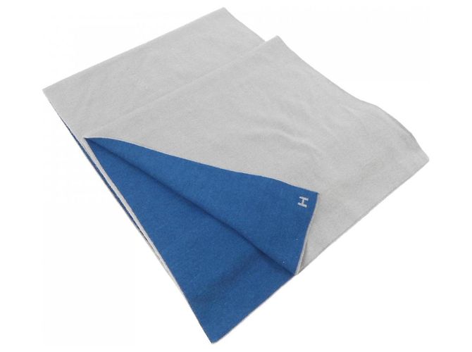 Sciarpa Hermès blu e grigia Marrone 