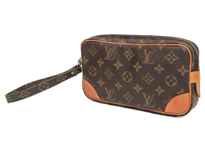 Louis Vuitton Monogram Marly Dragonne PM Clutch Tasche Braun