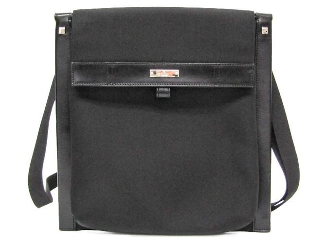Borsa a spalla in nylon e pelle da donna Gucci 019 0424 Nero