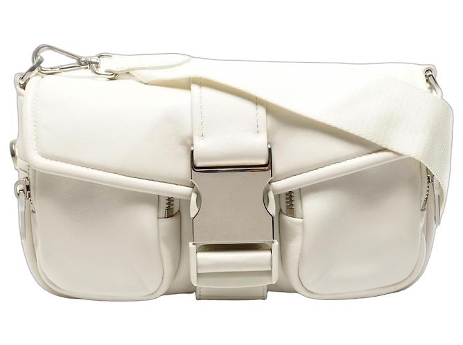 Bolsa de Ombro em Couro Nappa Prada Branco