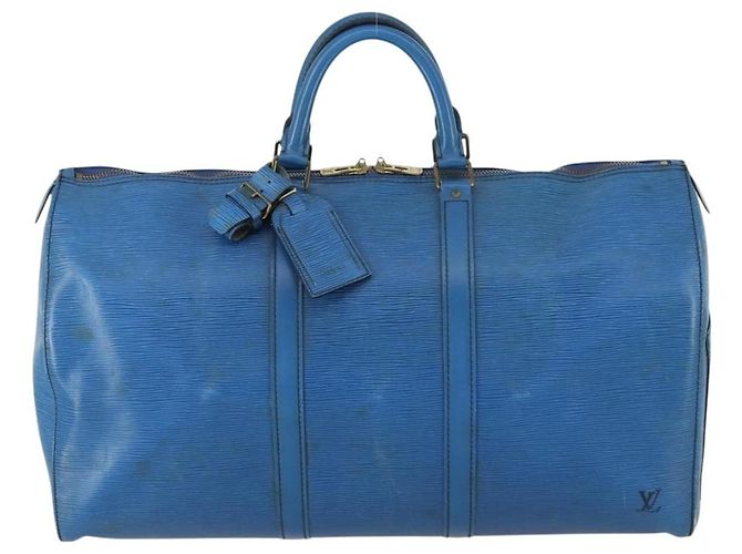 Louis Vuitton Keepall Epi Leather 50 Bleu