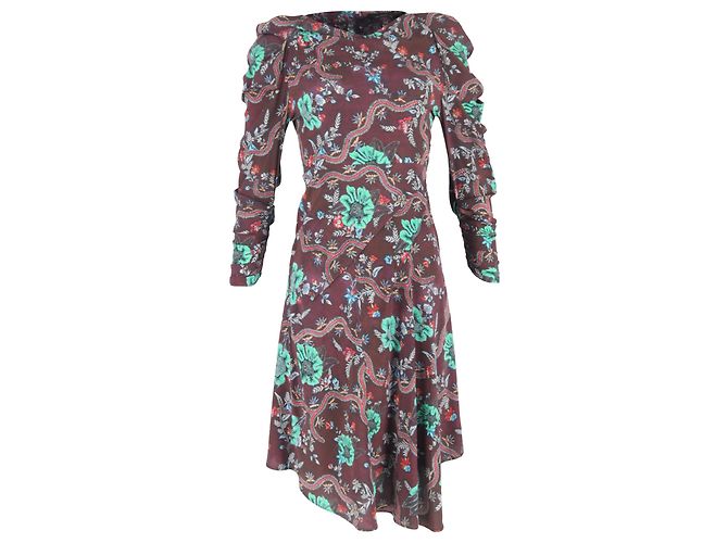 Isabel Marant Midi-Kleid aus Seide mit Blumenmuster