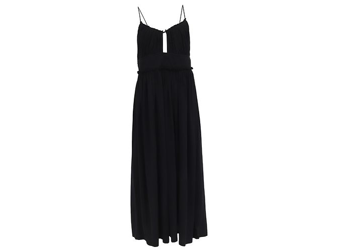 Abito midi in cotone nero Freya con dettagli a taglio di Ulla Johnson