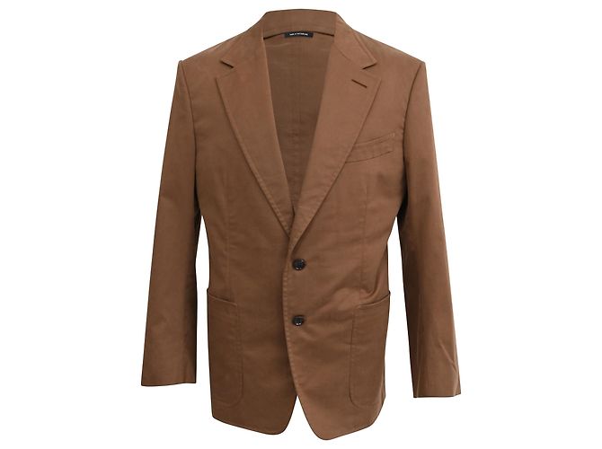 Giacca da abito Tom Ford in cotone marrone Rosso