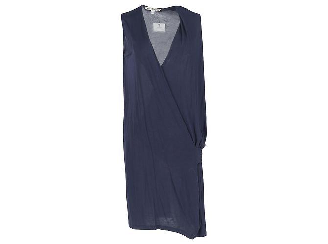 Natifa Kleid von Acne Studios aus Navy Blue Lyocell Blau Marineblau