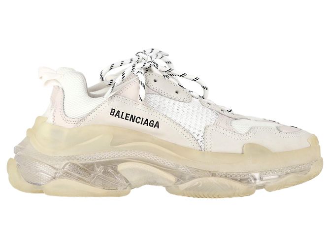 Everyday Baskets Balenciaga Triple S à semelle transparente en polyester blanc