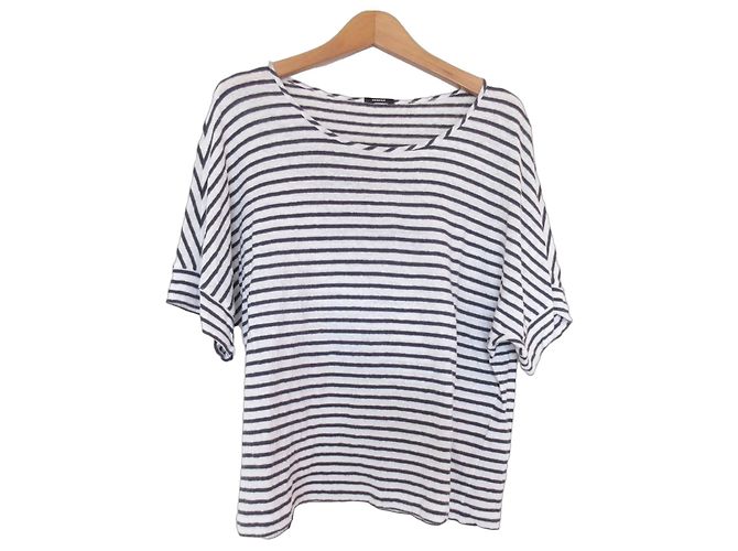 Autre Marque T-shirt ampia in cotone e lino Denham Nero