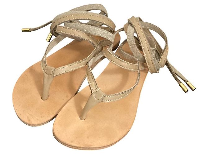 Autre Marque Sandali in pelle con lacci Caminando Beige
