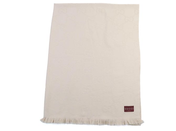 Sciarpa in lana GG Jacquard Gucci Beige