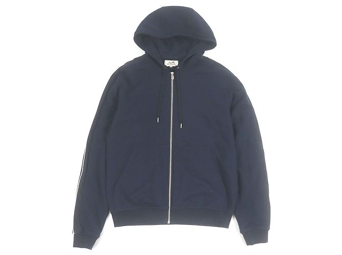 Hermès Sudadera de algodón Hermes Run H Side line Azul Azul marino 