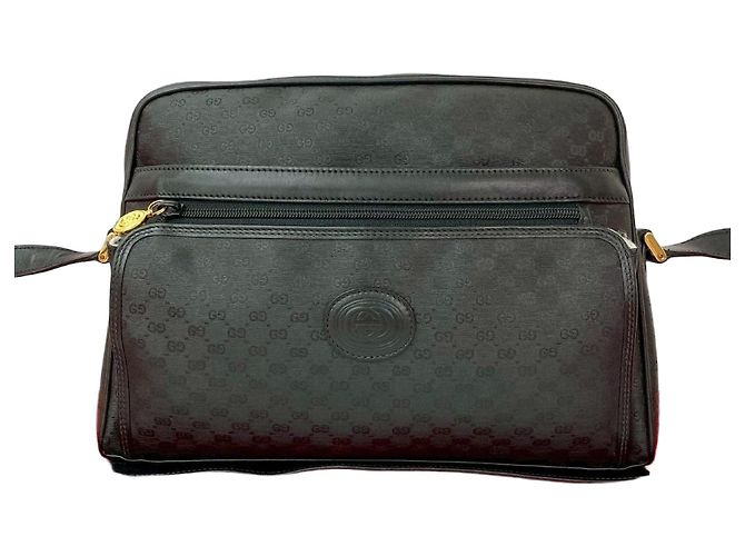 Bolsa de Ombro em Couro Micro GG da Gucci Preto