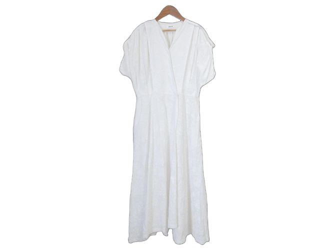 Autre Marque Vestido Largo Botánico de Algodón Ebure Blanco