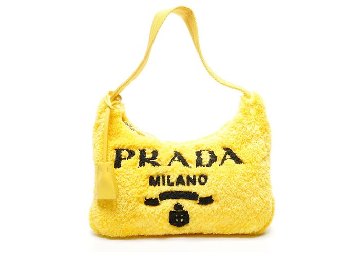 Bolso de Hombro Prada Terry Re-Edition 2000 Spugna Amarillo