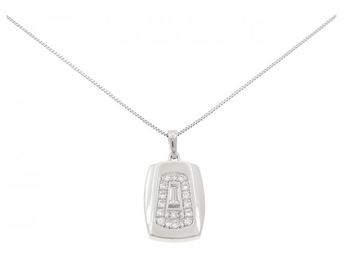 Autre Marque Diamant-Halskette PT900 PT850 Silber