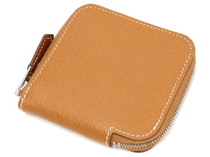 Estojo de moedas compacto mini Azap em Epsom da Hermès Dourado