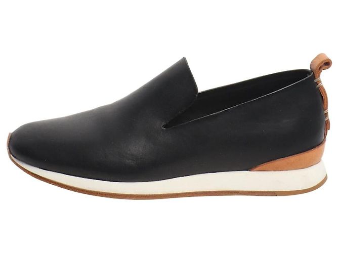 Autre Marque Schwarze handgenähte Slipper - Größe EU 38