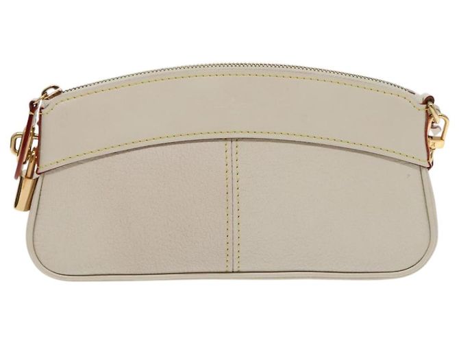 Clutch Lockit de cuero Suhali Louis Vuitton Blanco