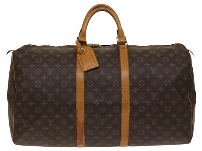 Sac Keepall Louis Vuitton en toile Monogram 55 Marron
