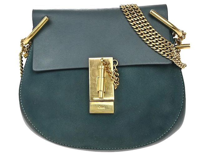 Chloé Chloe Drew in pelle e camoscio Small Blu