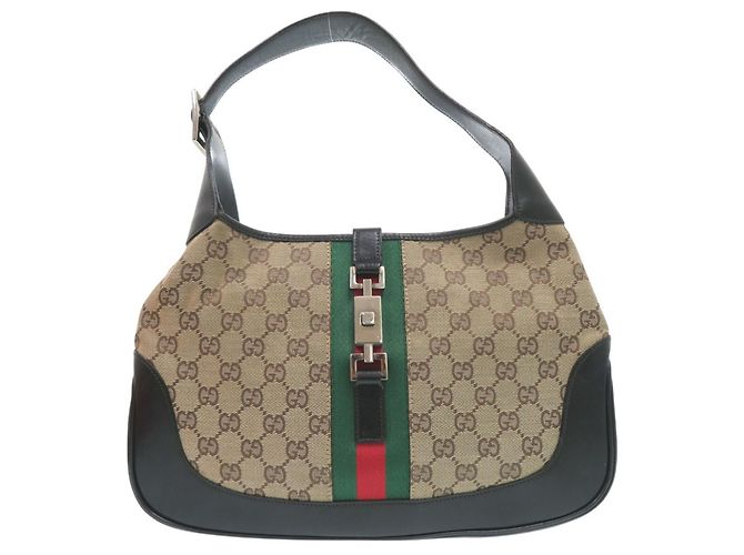 Gucci Jackie Line Shoulder Bag Beige