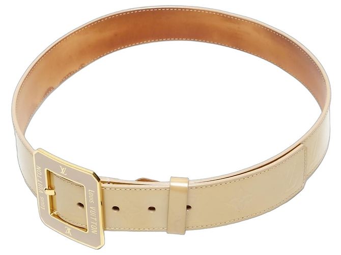 Louis Vuitton 2010 Patent Leather Monogram Belt Brown